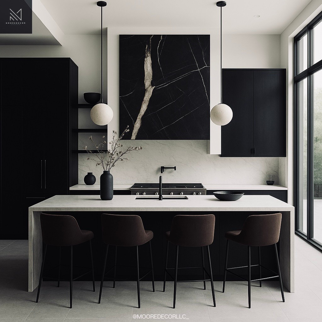 Tap to shop this dramatic yet grounded kitchen look. Featuring high-contrast materials like white-veined quartz, matte black cabinetry, and warm chocolate velvet barstools—perfect for bringing modern elegance into your home.

🖤 Save + shop the full look now!#ModernKitchen #MoodyDesign #BlackCabinetry #QuartzCountertops #KitchenStyle #MooreDecorFinds


#LTKHome #LTKStyleTip #LTKHome