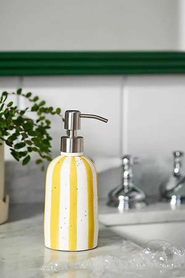 Striped Ceramic Soap Dispenser | Anthropologie (US)