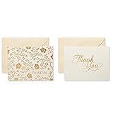 American Greetings Wedding Thank You Cards with Envelopes, Gold and Cream (50-Count) | Amazon (US)