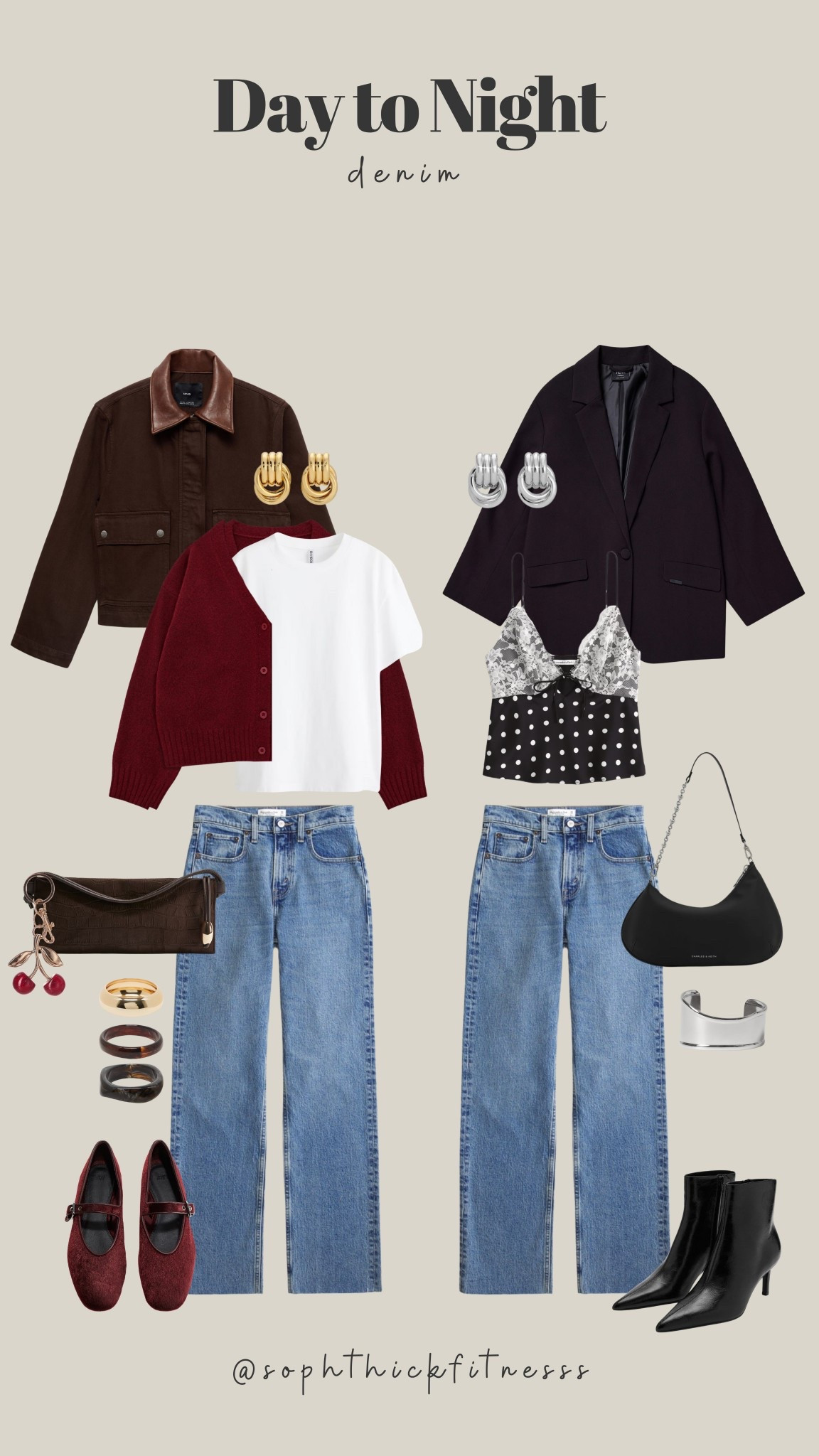 Day to Night: styling the A&F Curve Love jeans 🥰

Wide leg jeans, straight leg jeans, satin cami, polka dots, cardigan, burgundy, barn jacket, blazer, leather boots, mary Janes, ballet flats, autumn outfit, winter outfit, date night

#LTKjeans #LTKautumn #LTKwinter