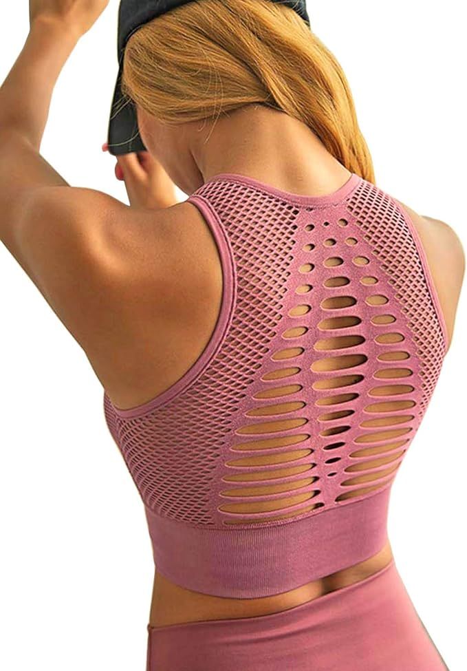 COLO Women Yoga Tank Top Workout Tops Open Back Racerback Built in Bra Removable Pad … | Amazon (US)