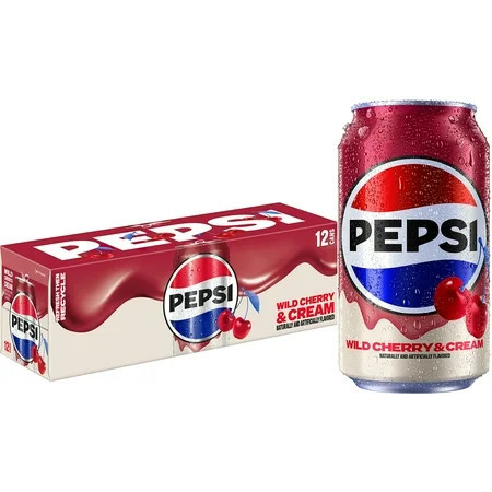 Pepsi Soda Wild Cherry And Cream 12 fl oz, 12 Count Cans | Walmart (US)