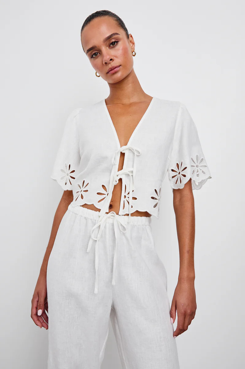 PARI TOP - WHITE EYELET | Rails