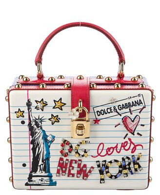 DOLCE & GABBANA DG Loves NY New York Top Handle Box Bag Red Blue Crystals gyuh | eBay US