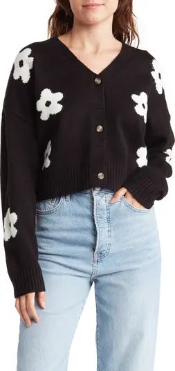 Love Tree Floral Button Front Crop Sweater | Nordstromrack | Nordstrom Rack