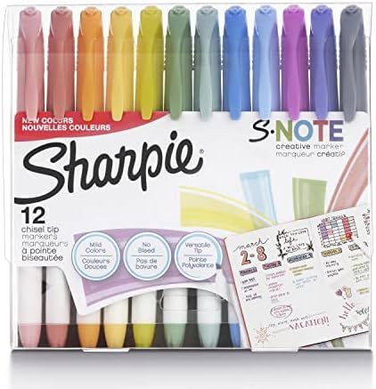 Sharpie S-Note Creative Markers, Highlighters, Assorted Colors, Chisel Tip, 12 Count | Amazon (US)