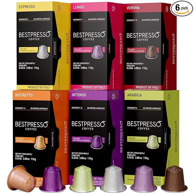 Bestpresso Coffee for Nespresso Original Machine 120 pods Certified Genuine Espresso Variety Pack... | Amazon (US)