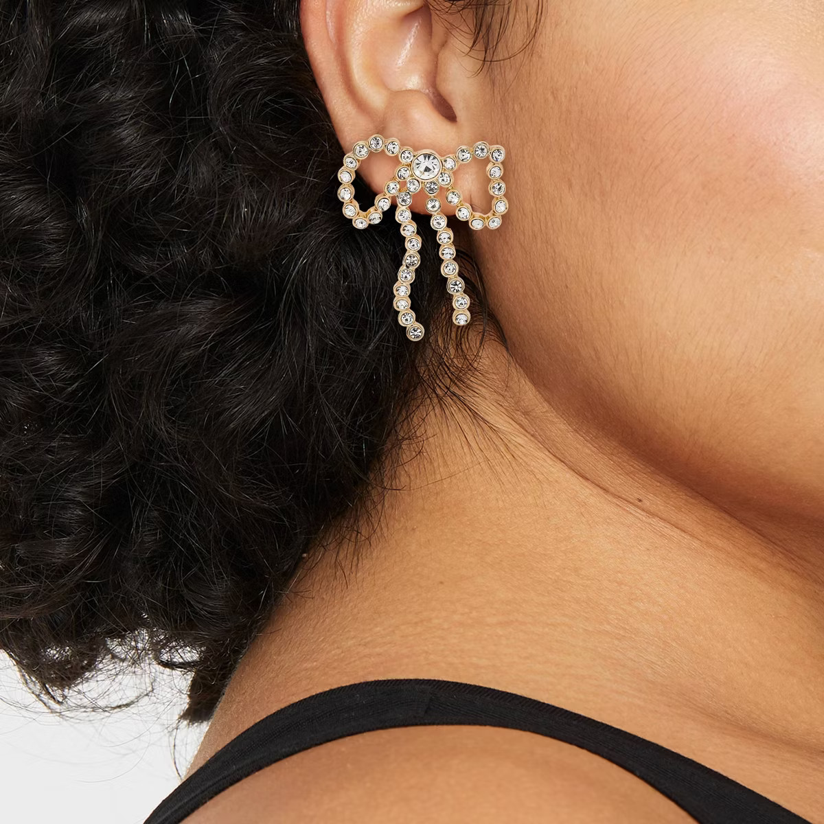 Pave Bow Statement Earrings - A New Day™ Gold | Target