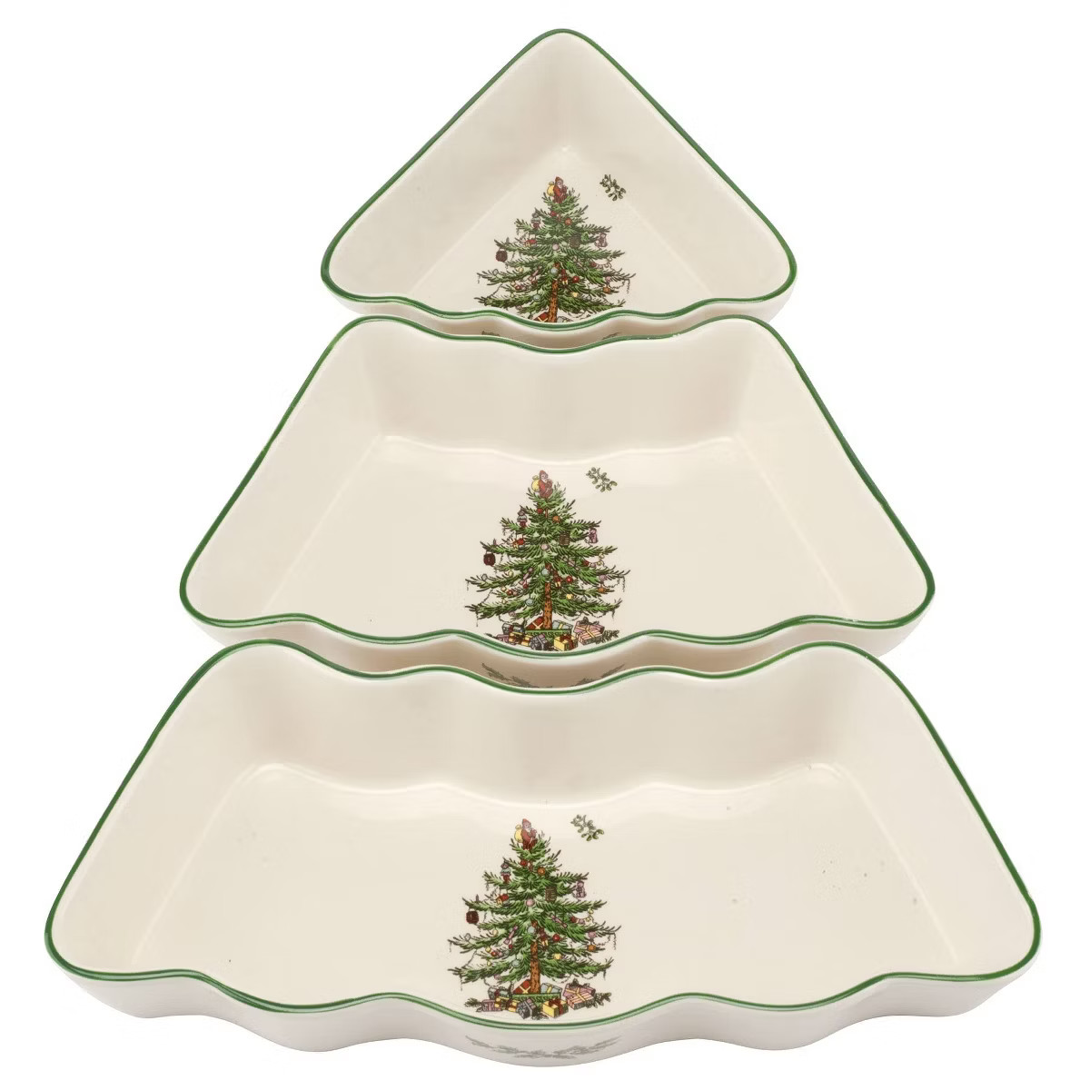 Spode Christmas Tree Dip Bowl Set - 3-Piece Ceramic Christmas Dipping Bowls - Festive Salsa Bowls... | Target