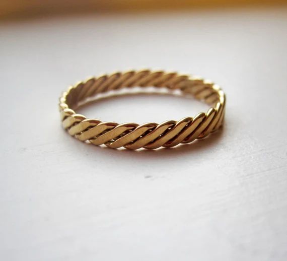 14k Gold Filled Milled Band Ring | Etsy | Etsy (US)
