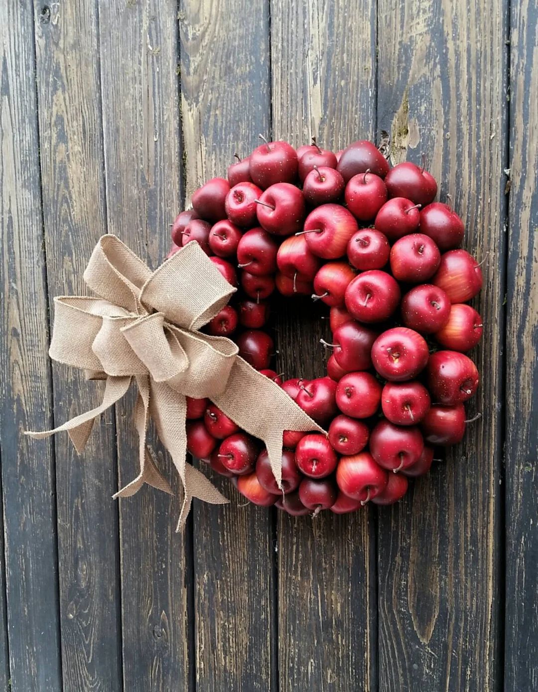 Apple Wreath Red Apple Wreath Christmas Wreath Holiday - Etsy | Etsy (US)