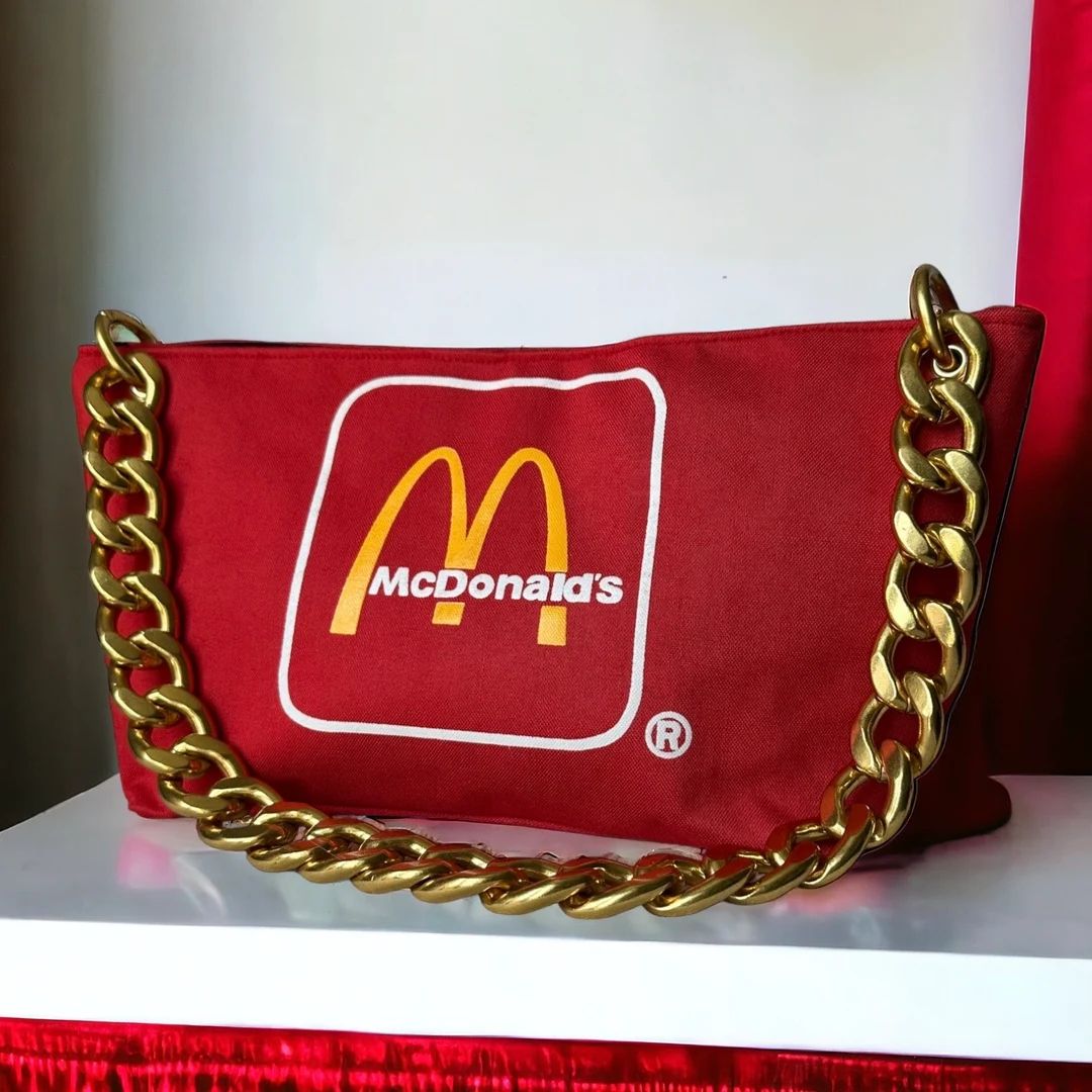 Upcycled Mcdonalds Shoulder Bag by ALTERE ECO, Chunky Gold Chain Strap, Dustbag and Box, Retro Fa... | Etsy (US)