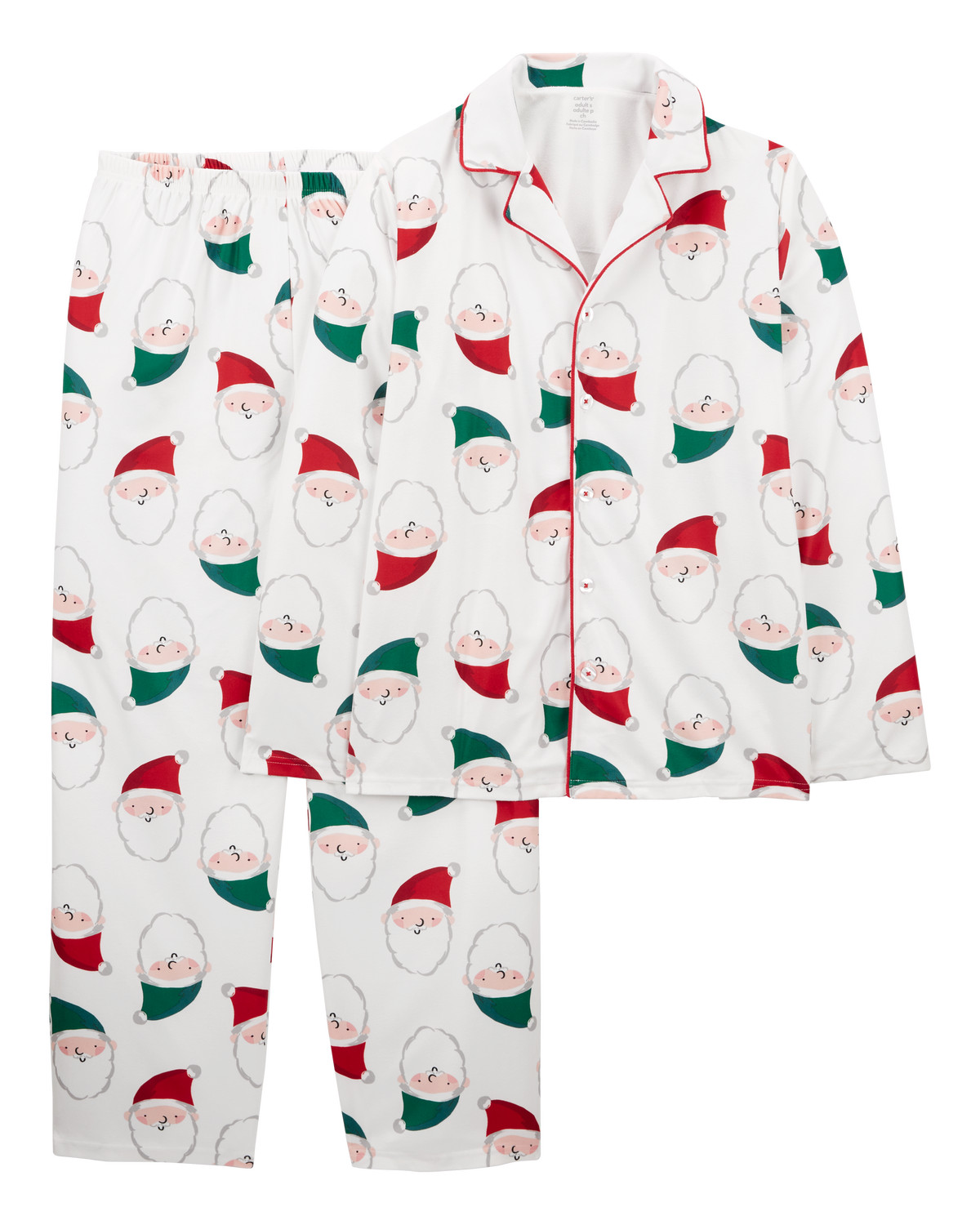 Adult 2-Piece Santa Fleece Coat Style Pajamas | Carter's Inc