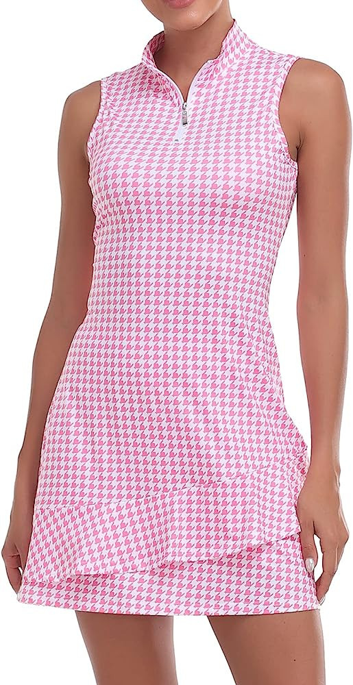 Viracy Tennis Dress for Women Sleeveless Golf Dresses with Shorts and Pockets Ruffle Zip Up Stand... | Amazon (US)