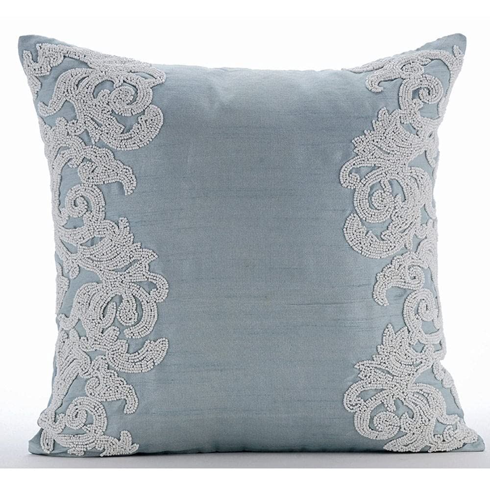 The HomeCentric Light Blue Throw Pillow Cover, Beaded Baroque Pillow, French Toile Theme Pillow Cove | Amazon (US)