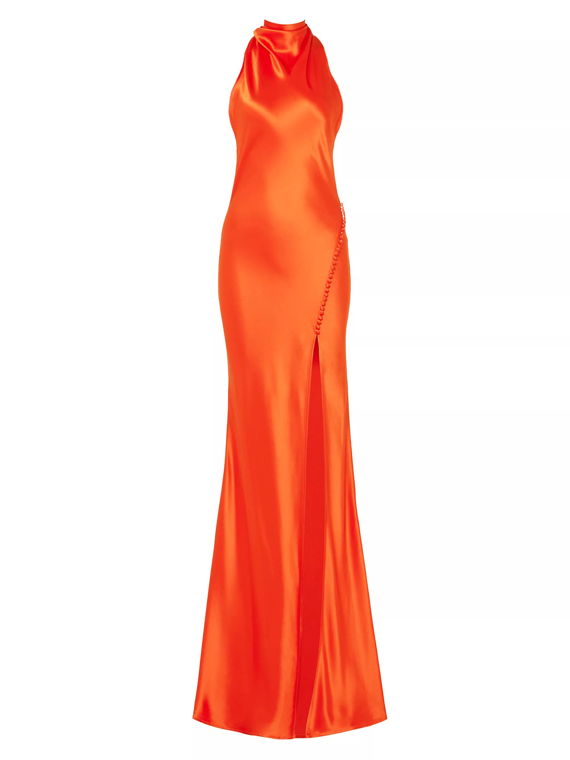 Penelope Satin Halterneck Gown | Saks Fifth Avenue