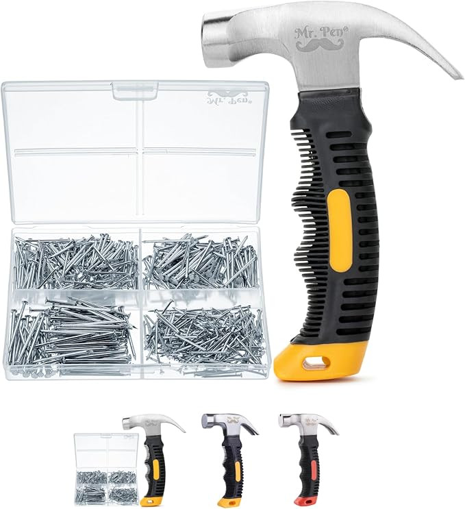 Mr. Pen- Nail Assortment Kit and 8oz Small Hammer, 600 Pcs Small Nails, Nails for Hanging Picture... | Amazon (US)