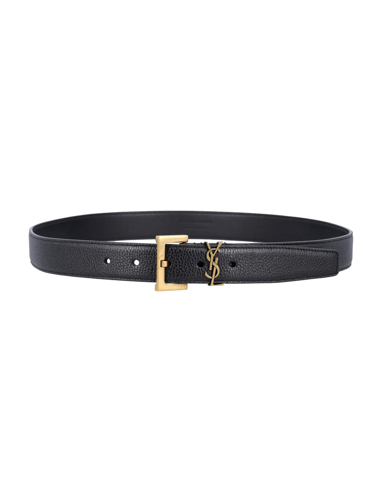 Saint Laurent Cassandre Logo Plaque Belt | Cettire Global