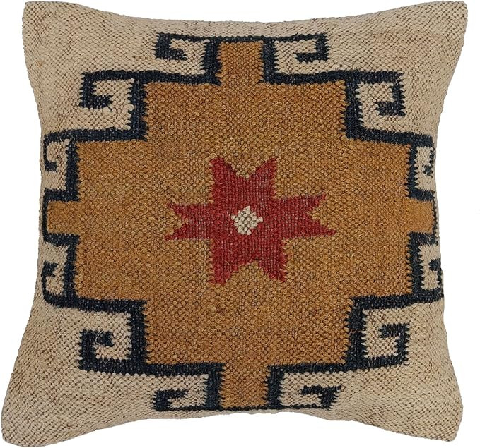 Trade Star Wool Jute Cushion Cover Indian Kilim Pillow Cover Handwoven Jute Rug Cushion Cover Vin... | Amazon (US)