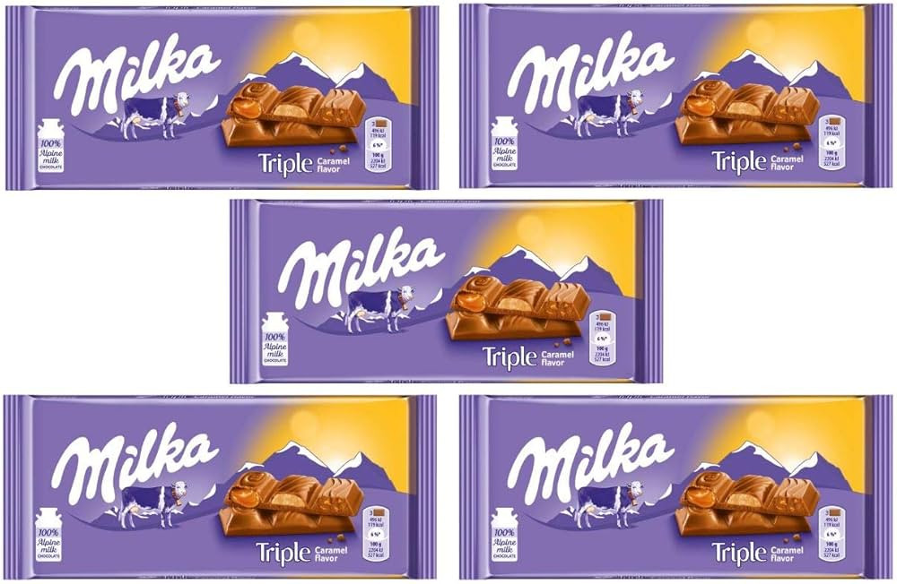 Milka Triple Caramel Filling Milk Chocolate, 90g (PACK OF 5) | Amazon (US)
