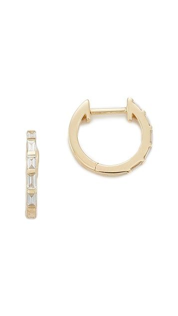 14k Gold Diamond Huggie Earrings | Shopbop