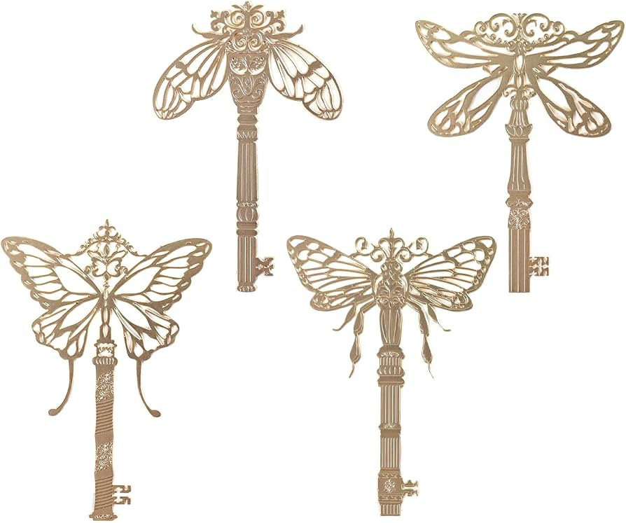 4Pcs Metal Bookmarks Vintage Golden Hollow Out Book Marks for Reading Insect Series Book Tracker ... | Amazon (US)