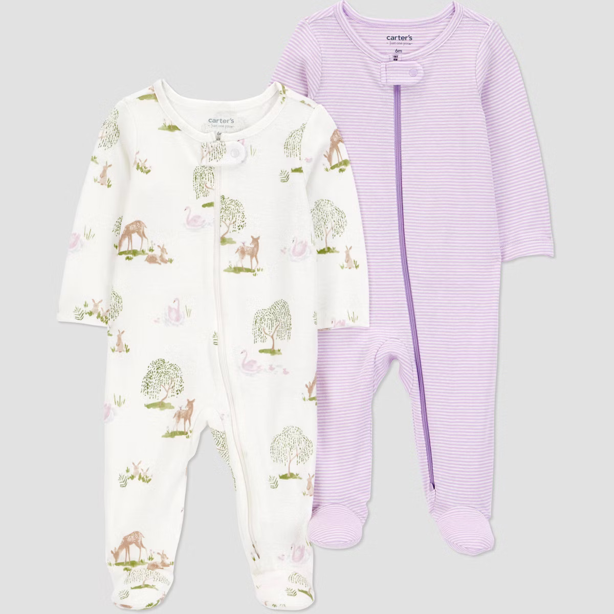 Carter's Just One You® Baby Girls' 2pk Forest Sleep N' Play - Purple | Target