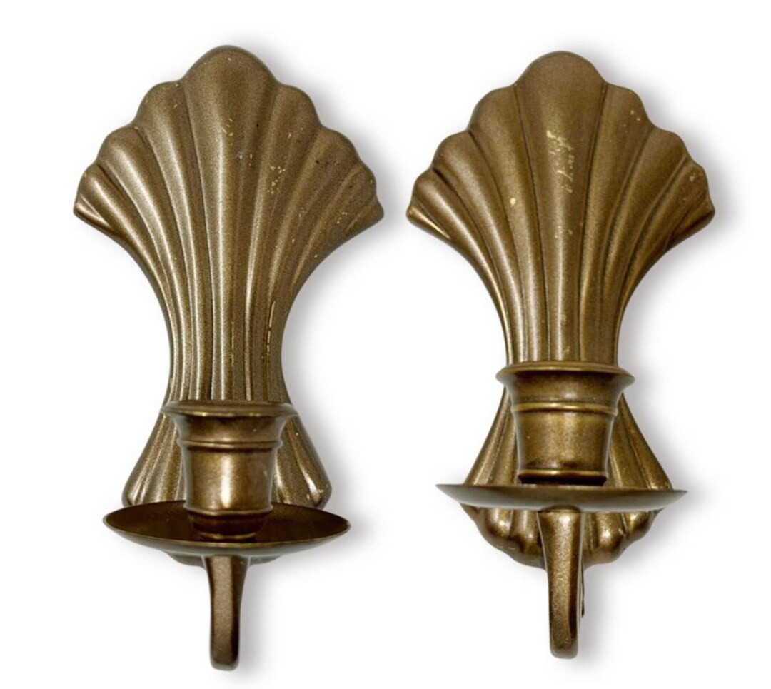 Pair of Vintage Candle Sconces - Etsy | Etsy (US)