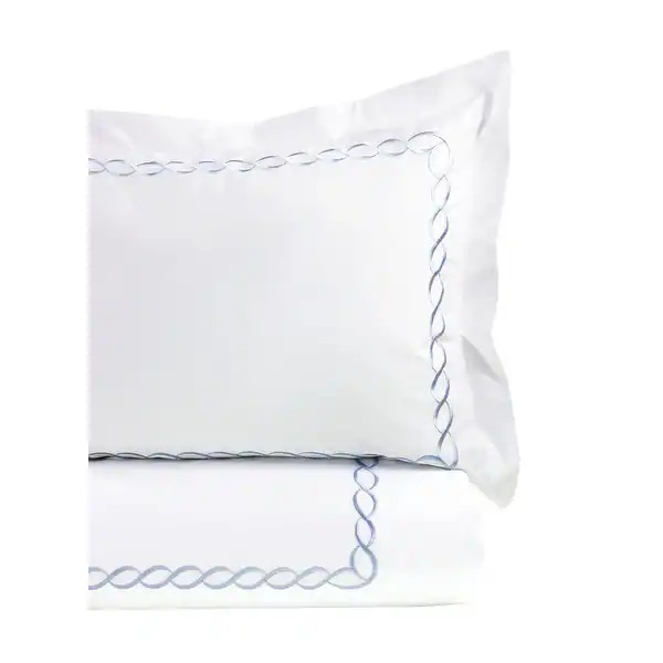 Home Sweet Home Collection 600 Thread Count Cotton Rope Embroidery Duvet Set - Blue - King | Bed Bath & Beyond