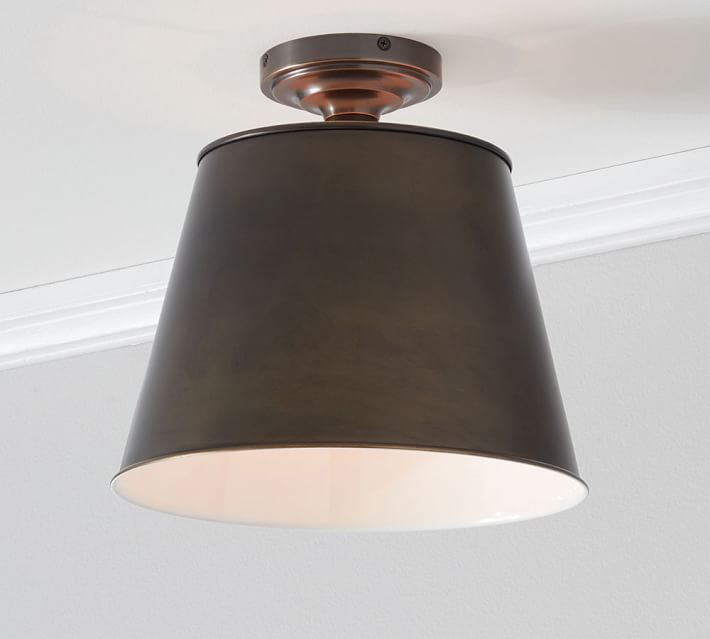 Tapered Metal Shade Flush Mount | Pottery Barn (US)