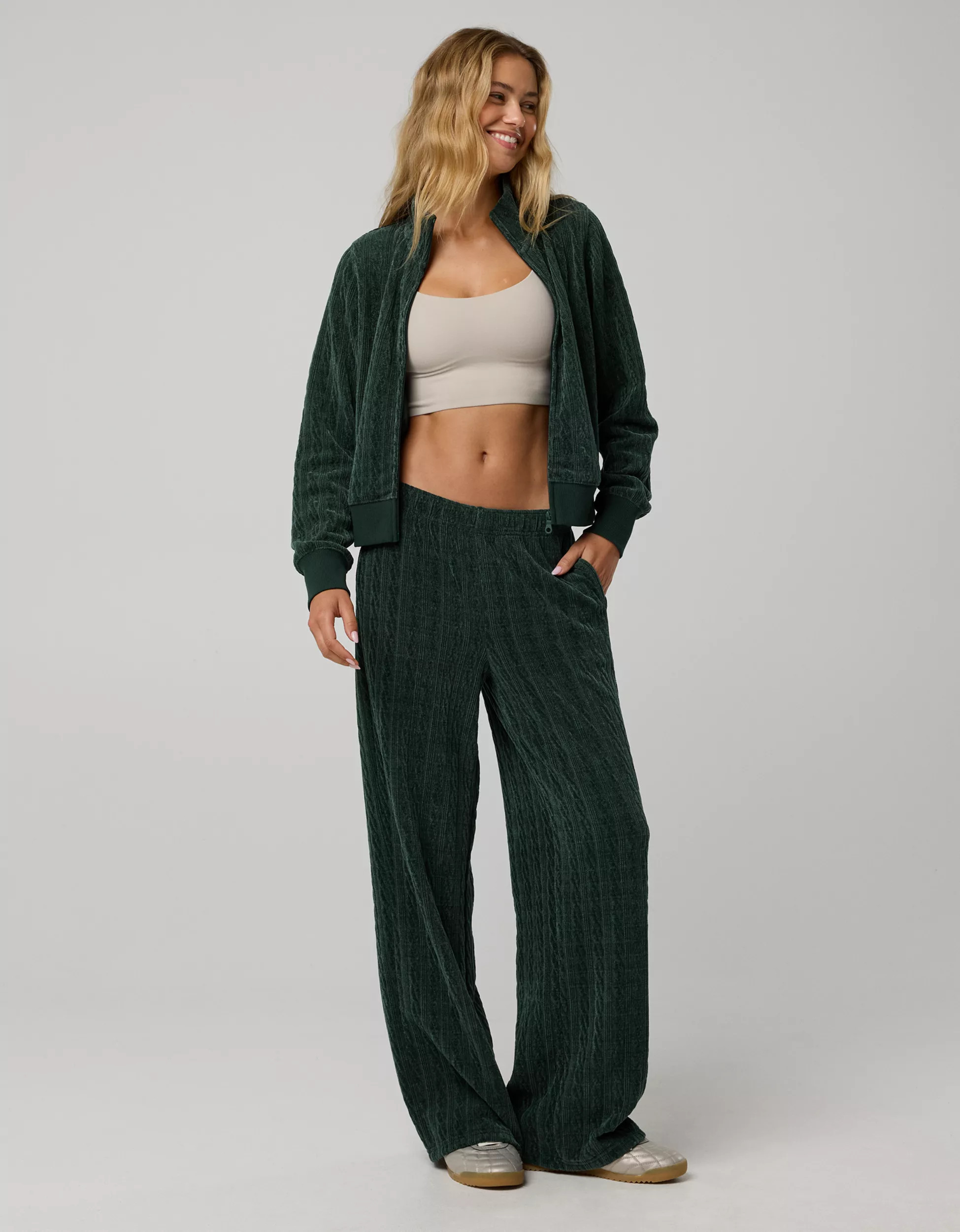 OFFLINE By Aerie Cable Lounge Full Zip | Aerie