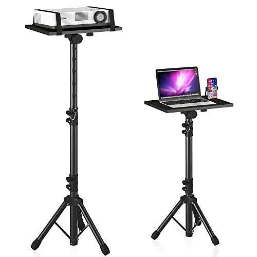 Projector Stand Tripod Adjustable, Laptop Height from 23.5 to 46.5 inches with Gooseneck Phone Ho... | Amazon (US)