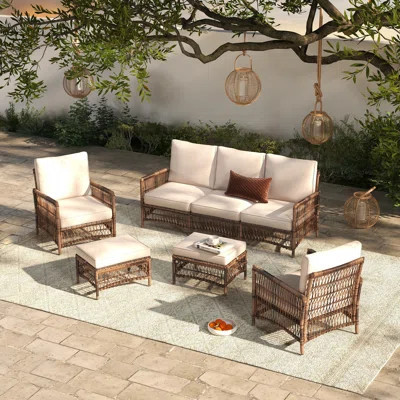 Tuskegee 5 Piece Sofa Seating Group with Cushions | Wayfair North America