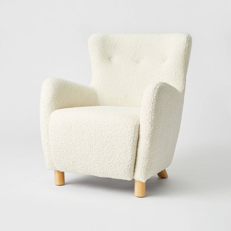 Kessler Wingback Accent Chair (KD) Cream Sherpa - Threshold™ designed with Studio McGee | Target