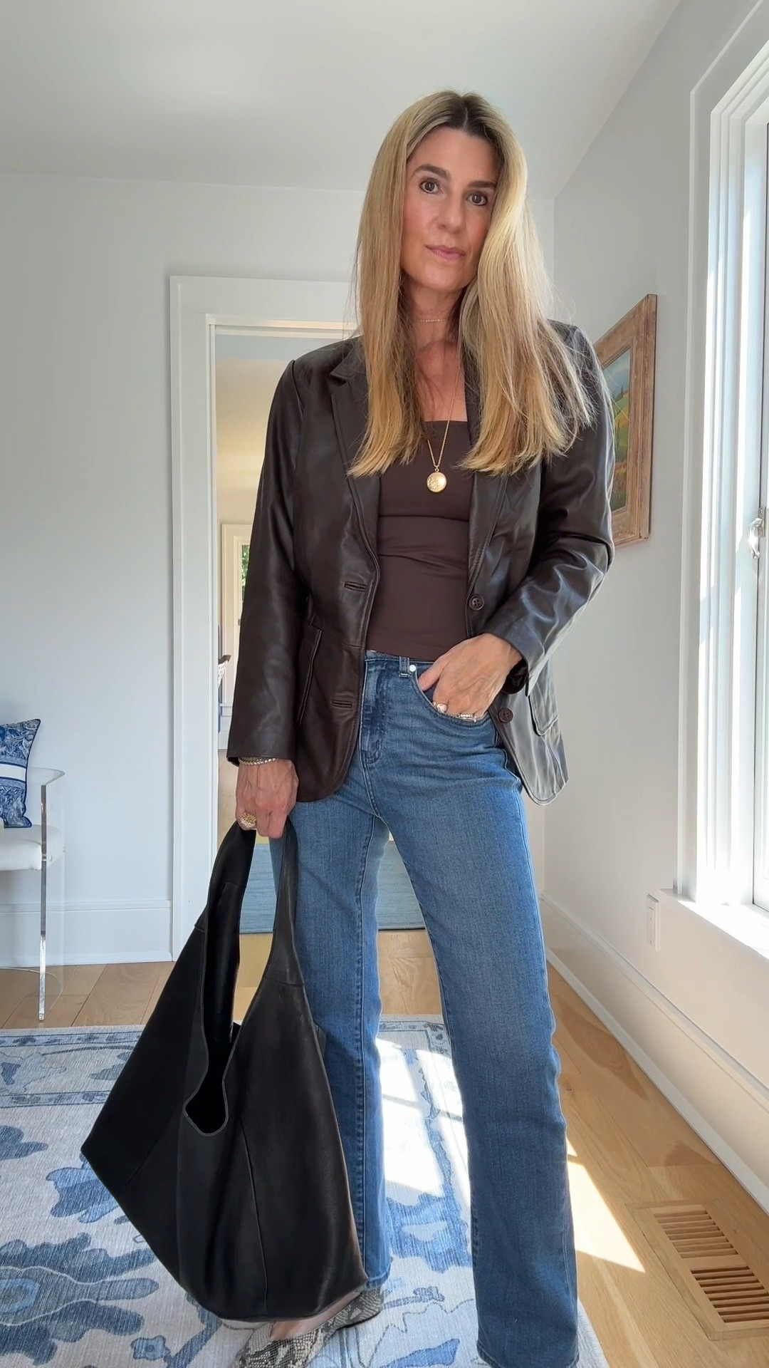 I am wearing sz M in this @Quince brown blazer and sz 27 in the jeans. The top is also linked.

#LTKootd #LTKgrwm