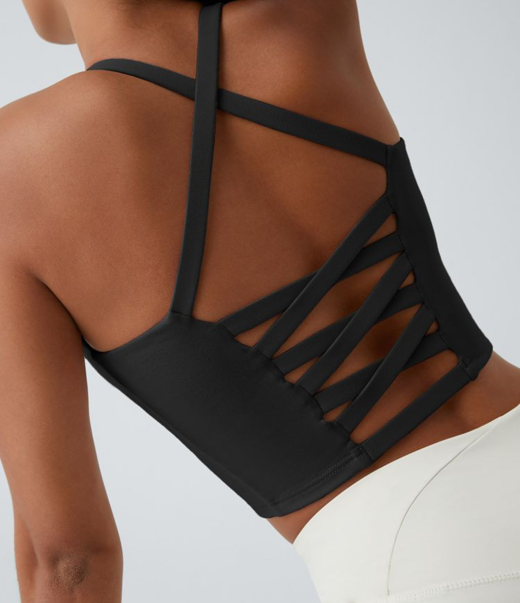 Women’s Crisscross Backless Cropped Yoga Tank Top - Halara | HALARA