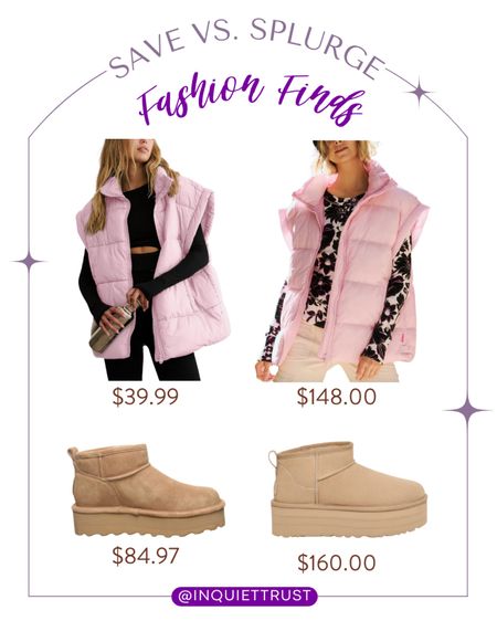 Here are an affordable pink puffer vest and snow boots recos!
#winterwardrobe #seasonalfootwear #cozyclothing #savevssplurge

#LTKstyletip #LTKshoecrush #LTKSeasonal