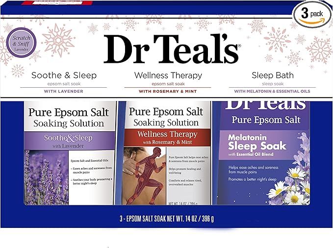 Dr Teal's Epsom Salt Variety Pack Gift Set (Soothe & Sleep with Lavender, Wellness Therapy with R... | Amazon (US)