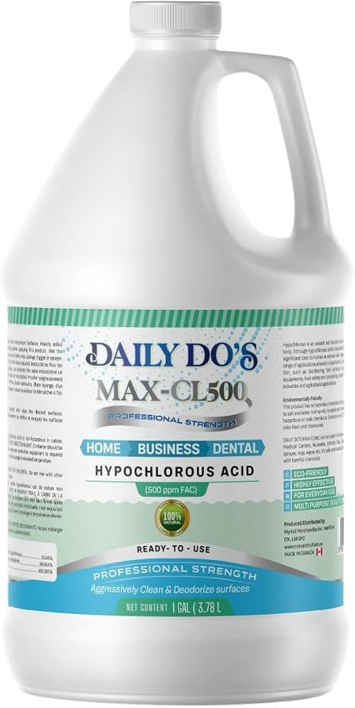 Amazon.com: Daily Do's Hypochlorous Acid (HOCl) All Purpose - Cleaning Solution | 500ppm | 1 Gall... | Amazon (US)