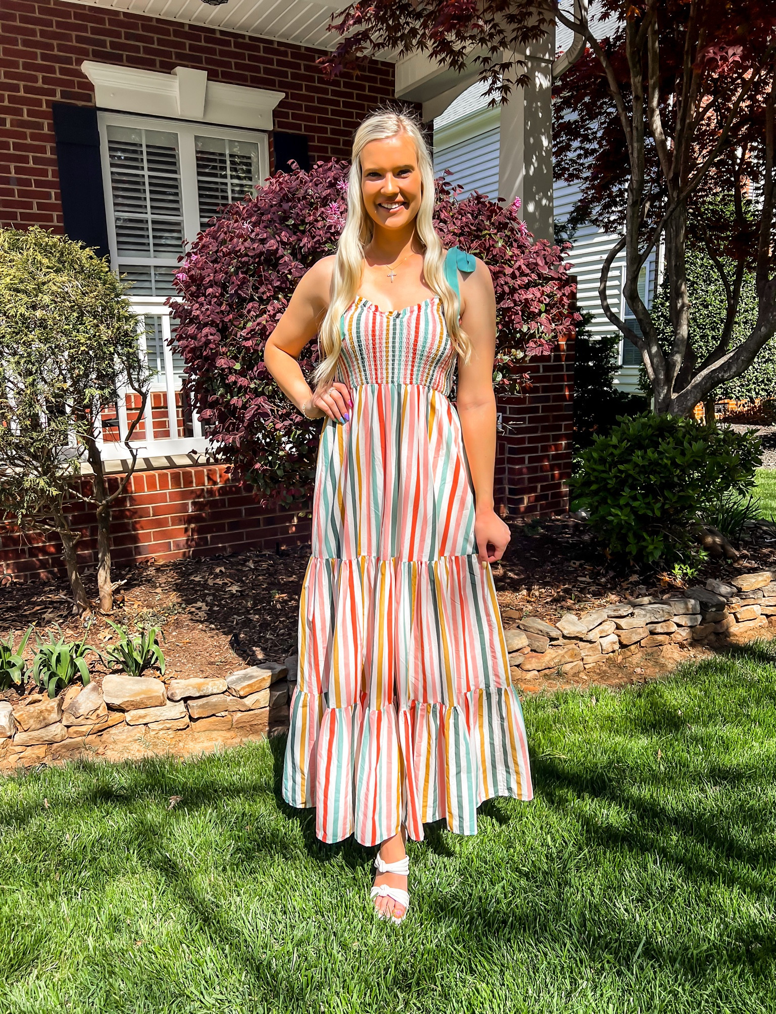 My Easter dress 🐣🐰🌷🤍✝️ Since my dress is almost sold out I added some more options!!

Dress: size small | fits tts (I’m 5’9 for reference)
Shoes: size 9 | fits tts

Red Dress Boutique, Melinda Maria Jewelry, strip dress, maxi dress, floor length dress, Easter, Easter outfit, spring dress, spring outfit, white heels, purses, cross necklace, & gold jewelry 

#LTKshoecrush #LTKstyletip #LTKfindsunder100