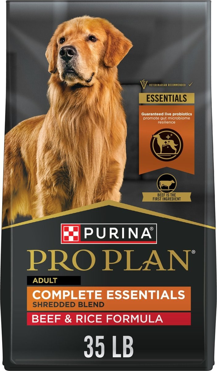 Purina Pro Plan Adult Shredded Blend Beef & Rice Formula Dry Dog Food, 35-lb bag | Chewy.com