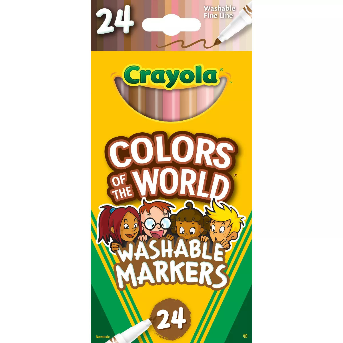 Crayola 24ct Colors of the World Fine Line Washable Markers: Back to School Supplies for Teachers... | Target
