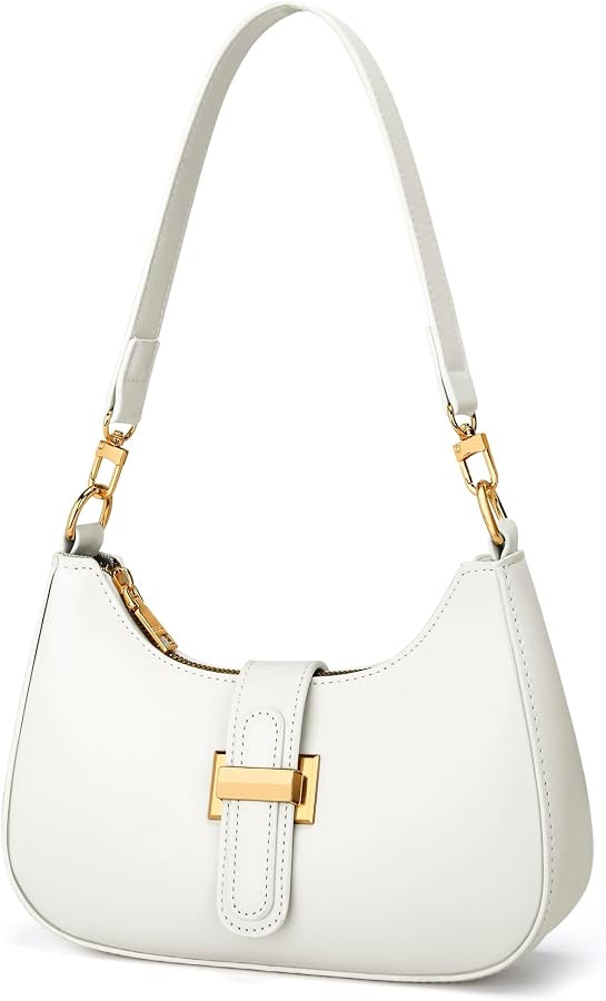 KXXIU Shoulder Bag for Women - Small Purse for Women Vegan Leather Hobo Handbag, Crescent Bag wit... | Amazon (US)