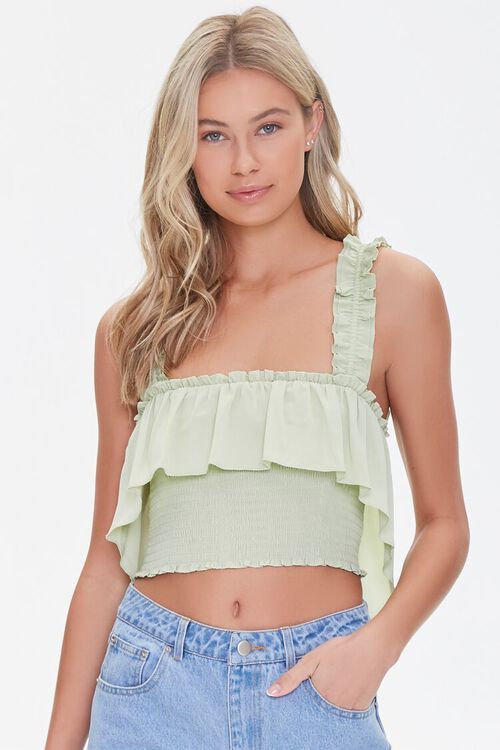 Smocked Flounce Crop Top | Forever 21 (US)