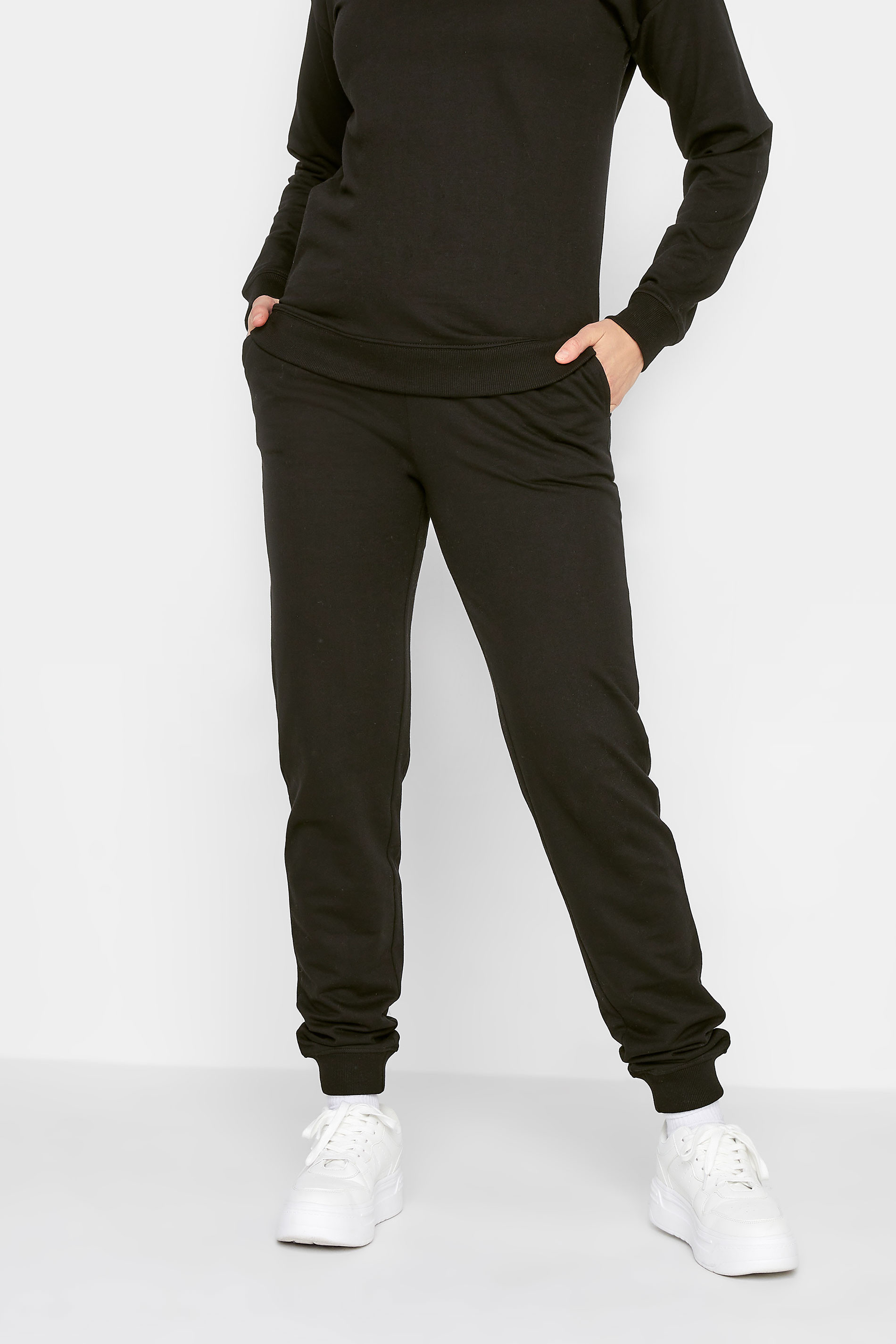 LTS Tall Black Cuffed Drawstring Joggers | Long Tall Sally