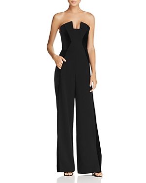 Black Halo Lena Velvet-Detail Strapless Jumpsuit | Bloomingdale's (US)