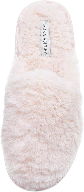 Laura Ashley Ladies All Over Plush W/Memory Foam Slippers | Amazon (US)