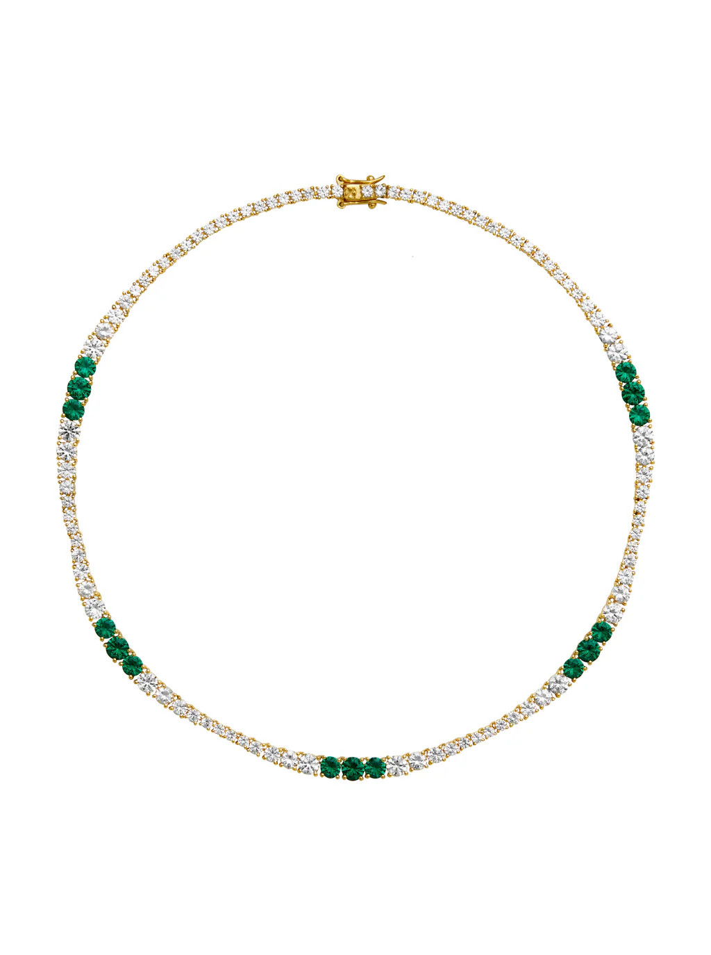 ISADORA, LAB WHITE SAPPHIRE AND NANO CRYSTAL EMERALD GOLD RIVIÈRE NECKLACE | Dorsey