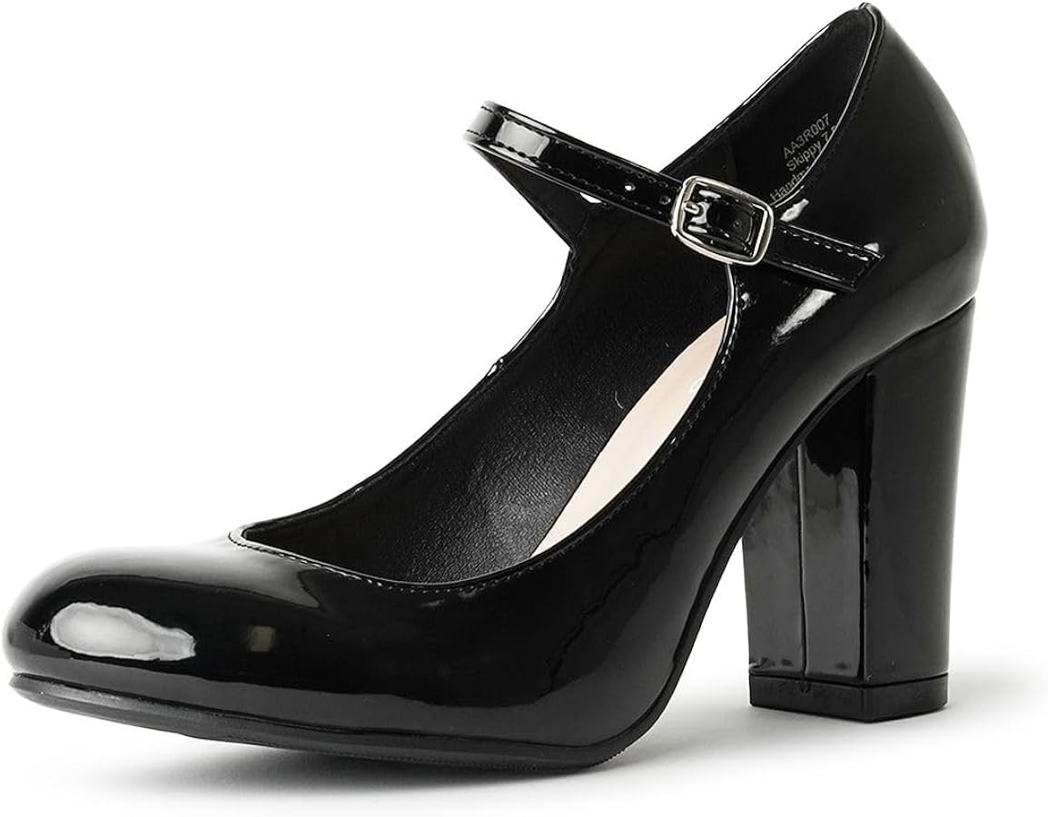 J. Adams Skippy Heels for Women - Round Toe Chunky High Heel Mary Jane Pumps | Amazon (US)