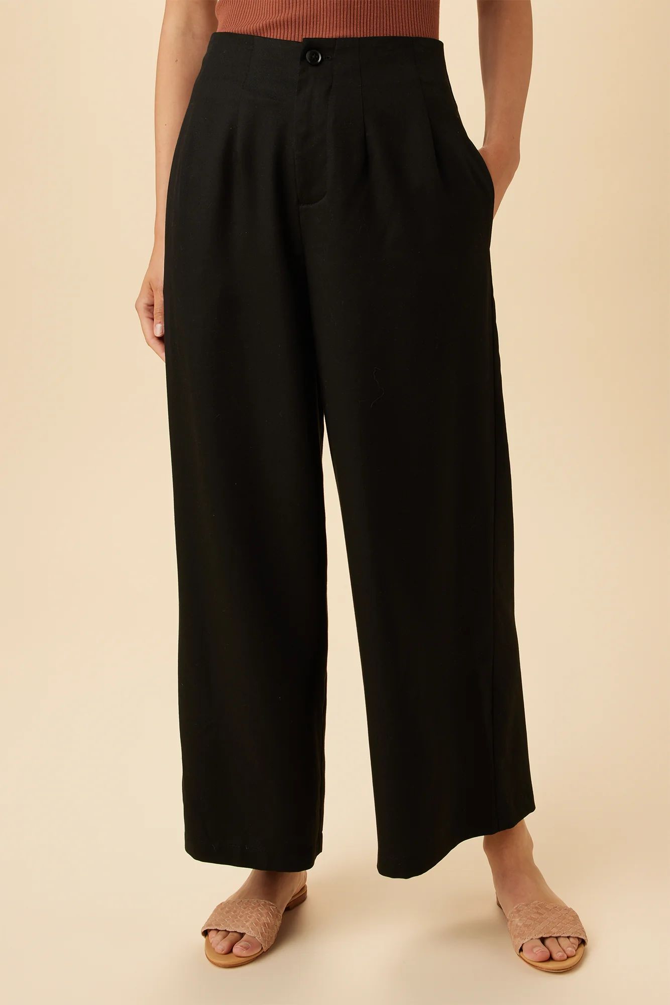 Theo Tencel Twill Pant - Black | Amour Vert